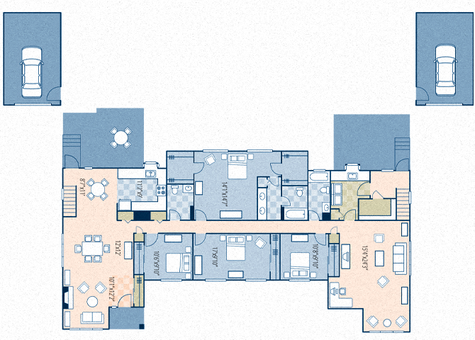 Floor plan for 4 beds, 2.5 baths, 3156 sqft